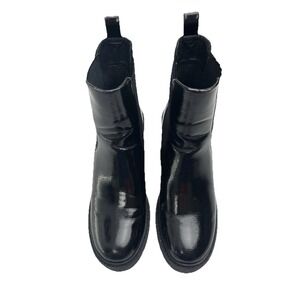 Dirty Laundry Black Patent Leather Boots Size 10 Gothcore Glamcore Rocker Witch